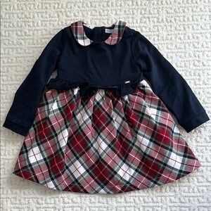 Mayoral Plaid Dress with Navy Top size 24mo
